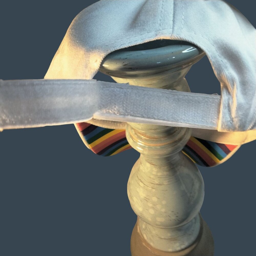 Pride Rainbow Ball Cap Hat White Rainbow Brim LGBTQ Gay Pride - Picture 7 of 8